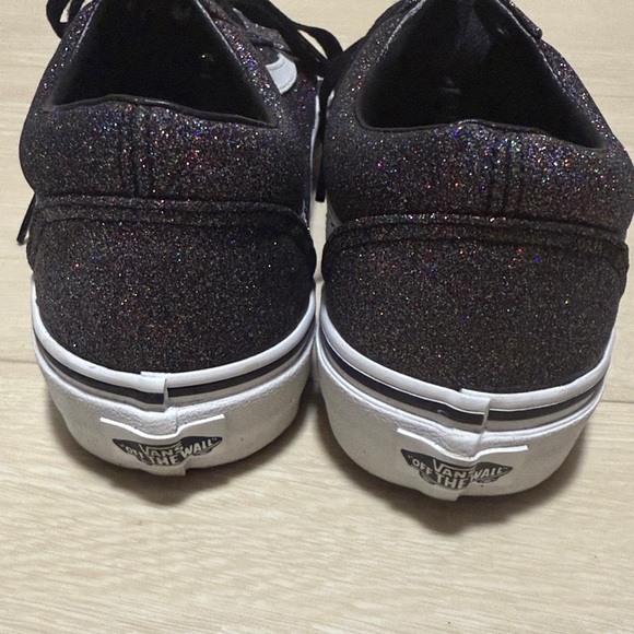 Vans Women's Black and White Glitter Low Top Shoes - Picture 8 of 9